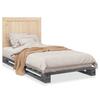 Solid Wood Bed with Headboard Grey 100x200 cm Pine