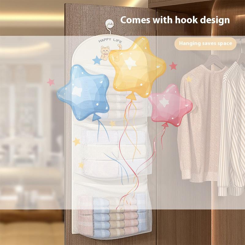 2/3Layer Large Capacity Storage Mesh Bag Underwear Socks Storage Bag Breathable Wardrobe Organizer With Clothes Hanger