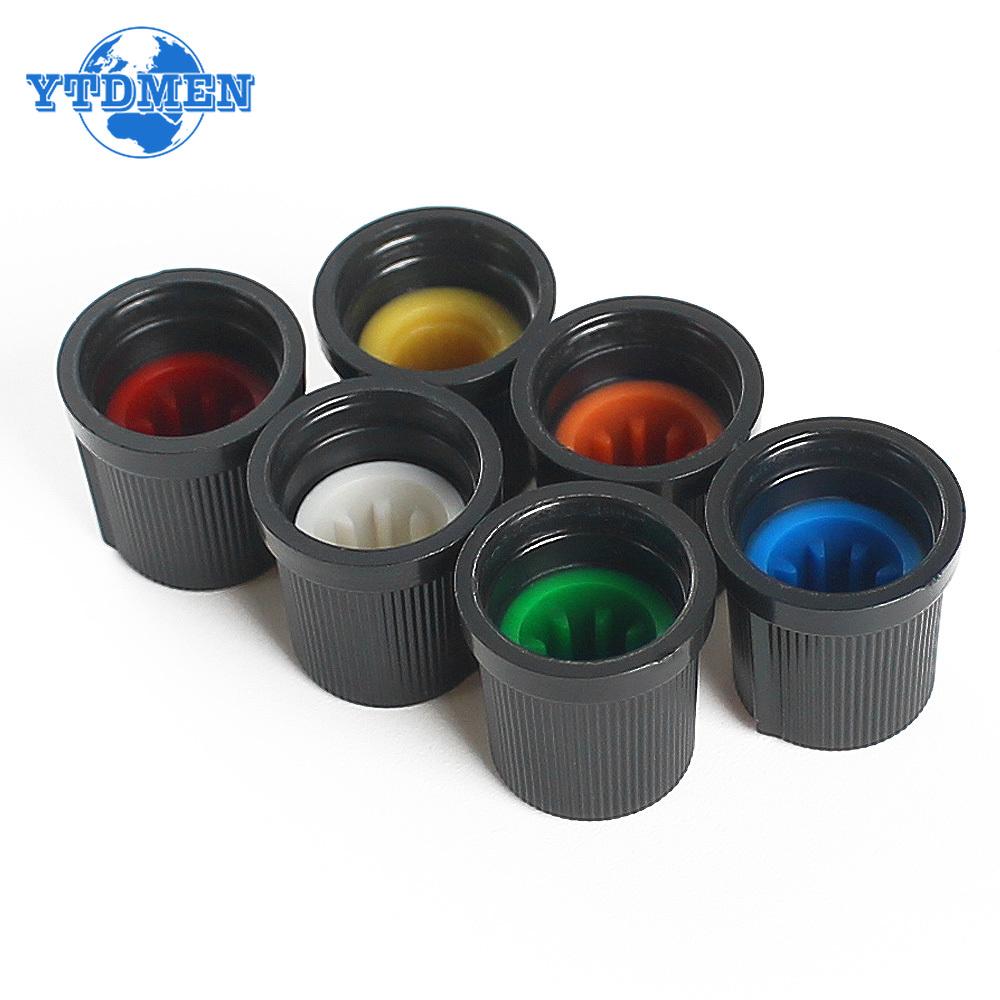 30pcs/6color WH148 Potentiometer Knob Cap(copper Core) 15x15MM 6mm Hole AG3 Yellow Orange Blue White Red Green 6color*5PCS=30PCS