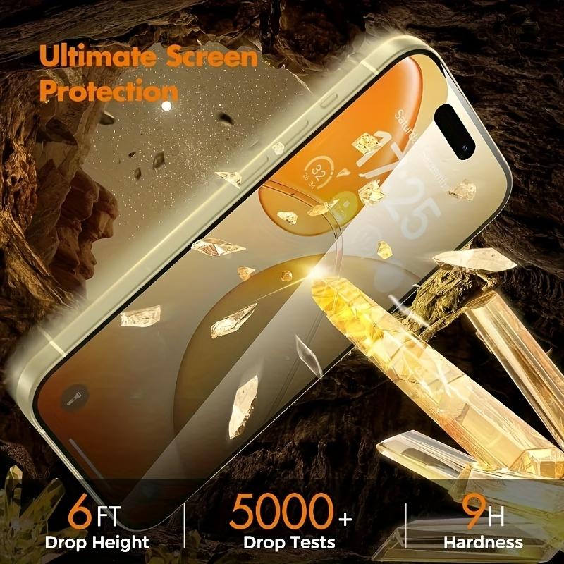 4pcs Easy to Install Privacy Tempered Glass For iPhone 17 Pro Max/17 Air/16/15/14/13/12/11/16e/Plus/Mini/X/XR/XS Max/7/8/SE2/SE32