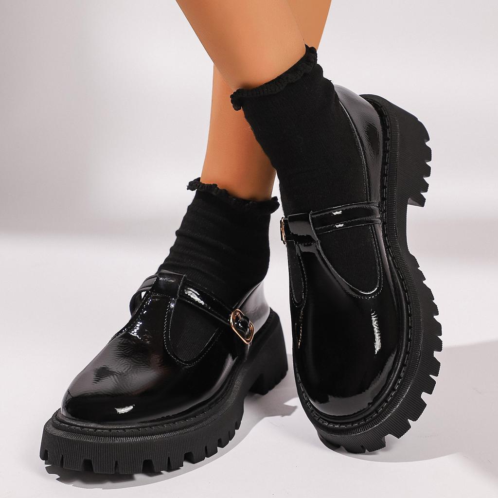 *Spring Autumn Selling Round Head Comfortable Thick Soled Single Shoes Fashionable New Elegant Anti Slip Casual Women's Shoes