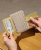 Altro Rose Black Fragment Case with Coin Purse, IC Card Case, Bifold, Women's, Bill Holder, Synthetic Leather, Simple, Pass Case, Elegant, Cute,