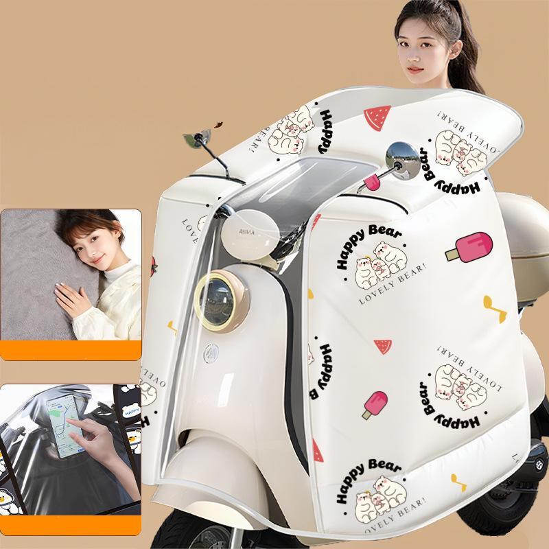Lishi Cute Bear Electric Scooter Winter Windproof Quilt