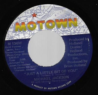 7inch Record MICHAEL JACKSON - Just A Little Bit Of You / Dear Mic M1349F Motown 1975 US Soul/Funk Used