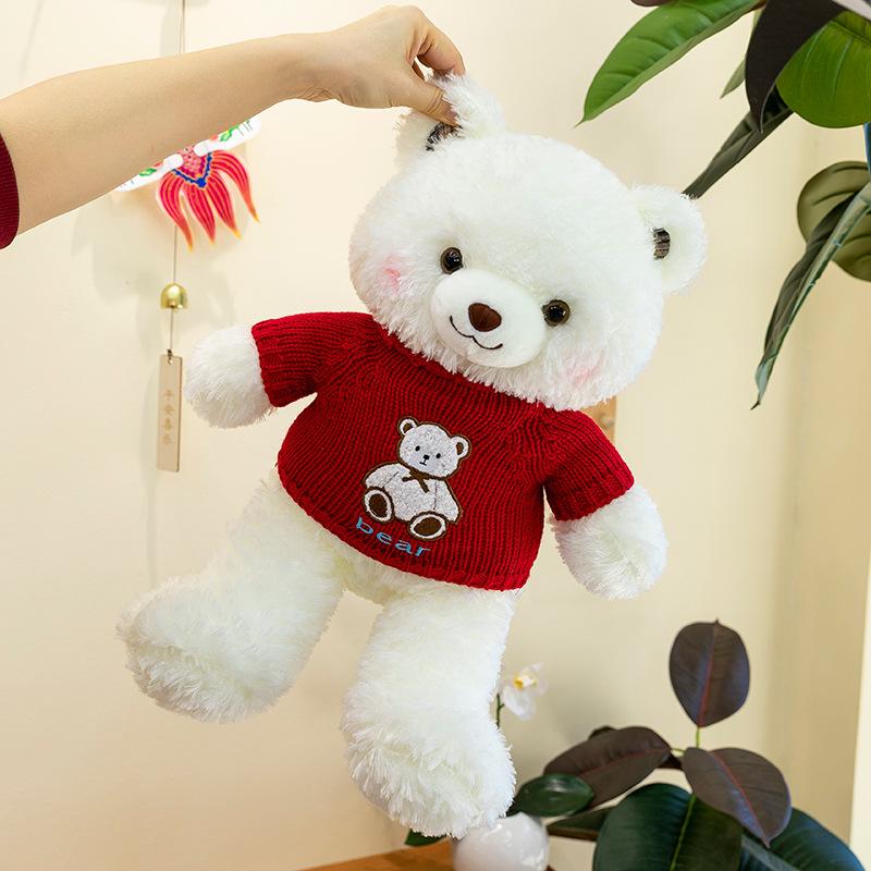 Cartoon Lele Sweater Bear Plush Toys Children's Birthday Gift Doll Exchange for Teddy Bear Sleeping Pillow
