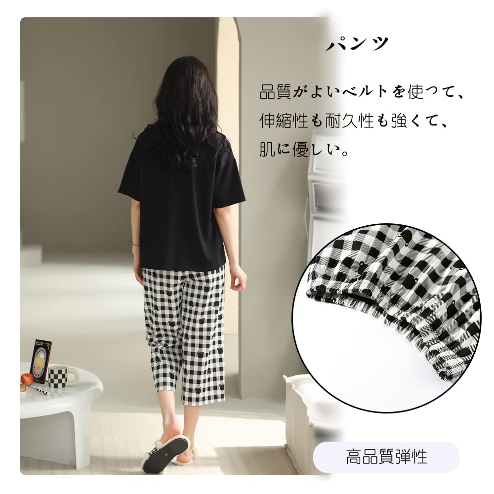 IDOHEMO Cotton Short and Perfect for and and Size Women's 100% Pajamas, Sleeve, Lightweight, Breathable, Skin-Friendly, Spring, Summer, Fall, Winter.