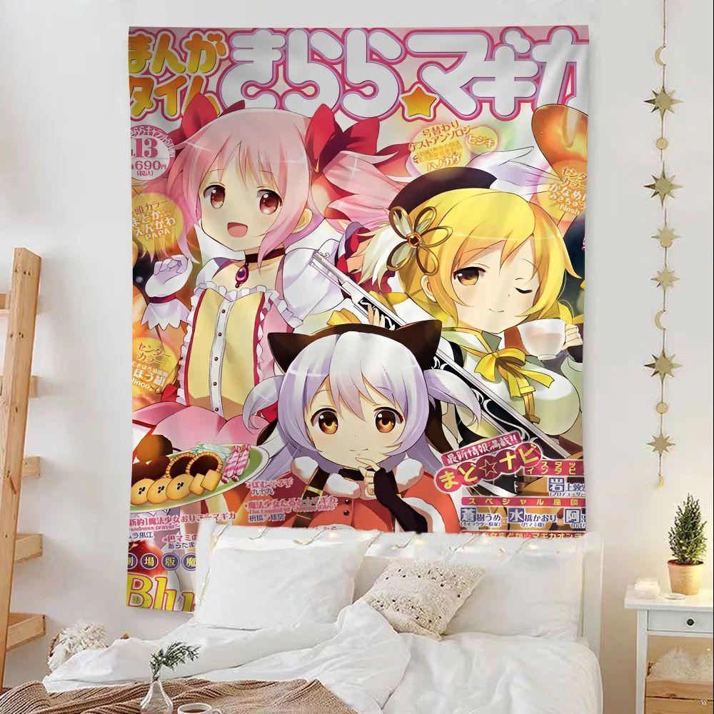 VIKAMA Puella Magi Madoka Magica Tapestry Wall Hanging  AnimeStyle Cute Bedroom Decor Living Room Dorm Room Wall Art
