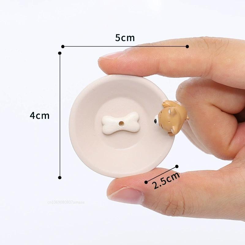 Cute Incense Stick Burner Ash Catcher Incense Holder Aromatherapy Plate Resin Rabbit Puppy Ornament for Home Spa Decoration