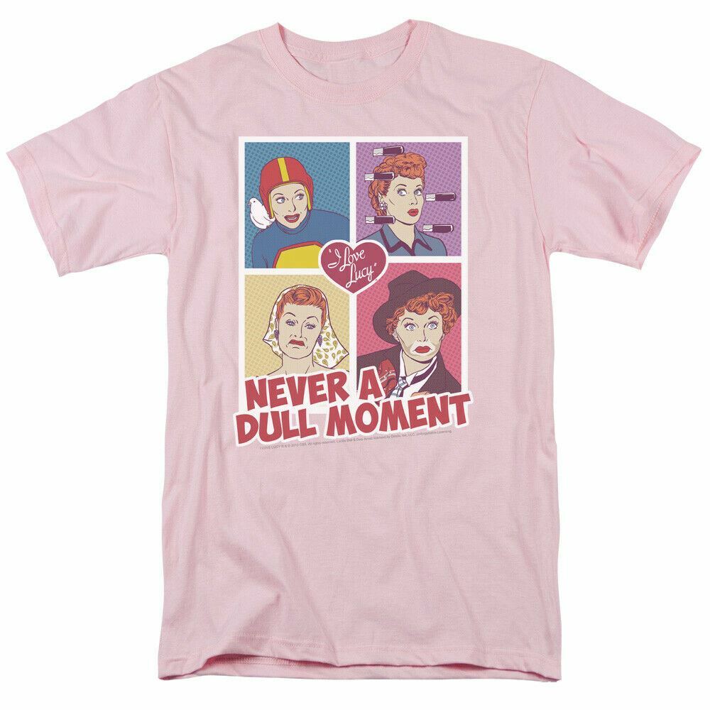 26 I Love Lucy Panels Logo T Shirt Lucy Mens Licensed Classic TV Light Pink Unisex T-Shirt M
