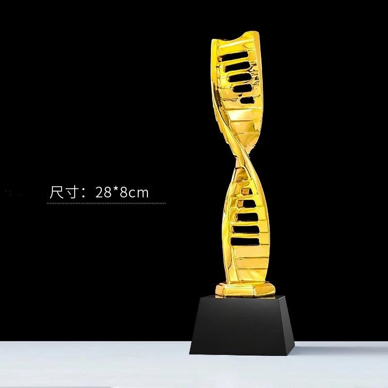 Customized Microphone Five-pointed Star Resin Trophy, Crystal Base Excellent Host Singing Talent Activity Competition Award, 1Pc