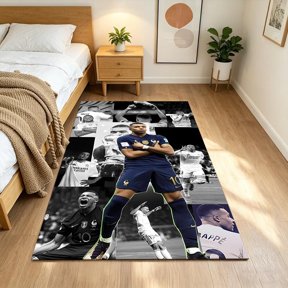 Mbappe's Soccer Journey Floor Mat Suitable for Living Rooms Balcony Decorate room Kitchen Anti-slip Rug Office home decor Spiritual Gift