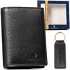 Gift Set: Men's Leather Wallet and Keychain - Peterson