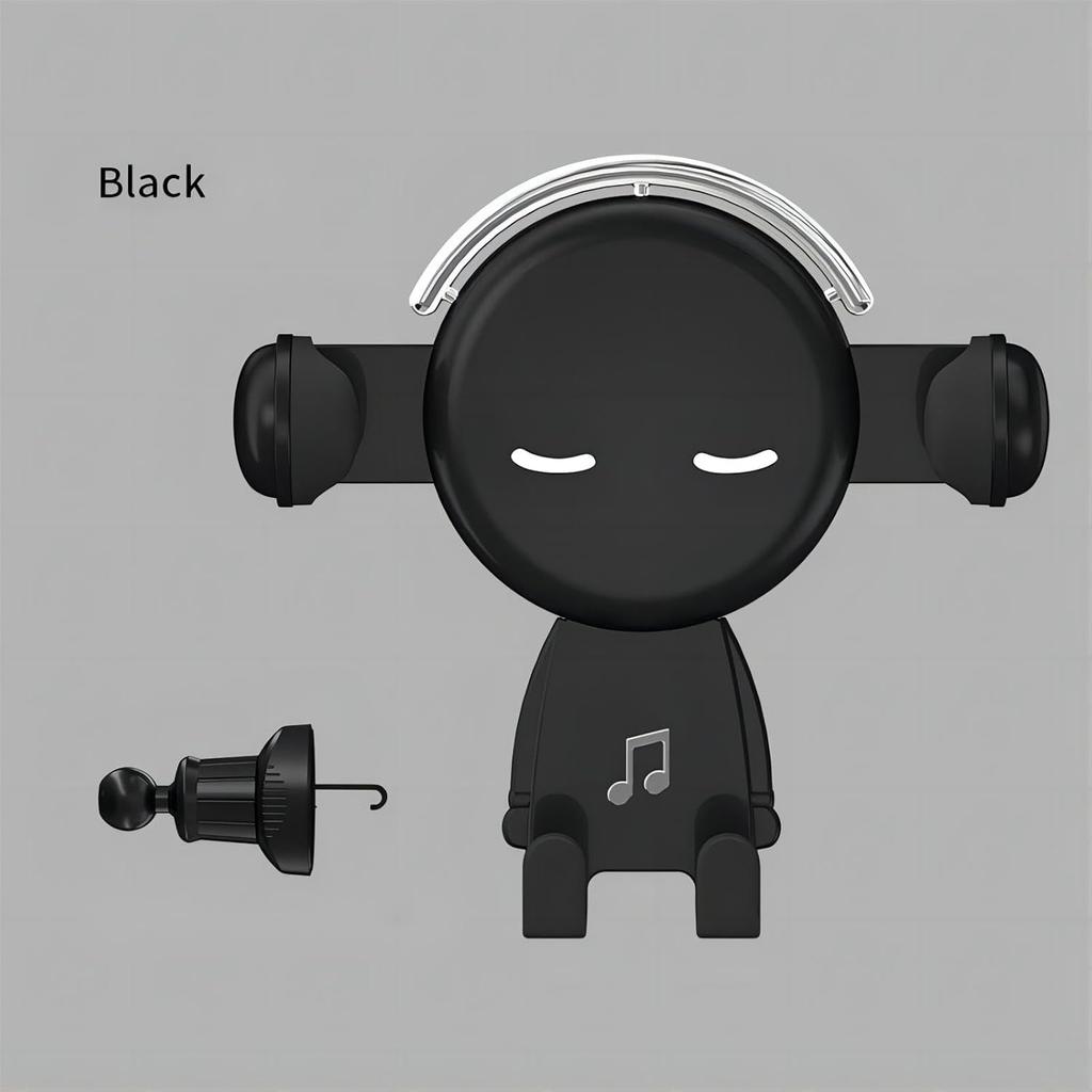 Smiley Face Car Phone Holder Multifunctional Event Navigation Mount Mobile Cell Stand with Hook Tail Clamp for iPhone 16 Samsung