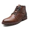 Fashion Handmade Men Boots Autumn Winter Male Booties Outdoor Vintage Brown Boots Ankle Work Boots Beef Tendon Bottom Zapatillas Male