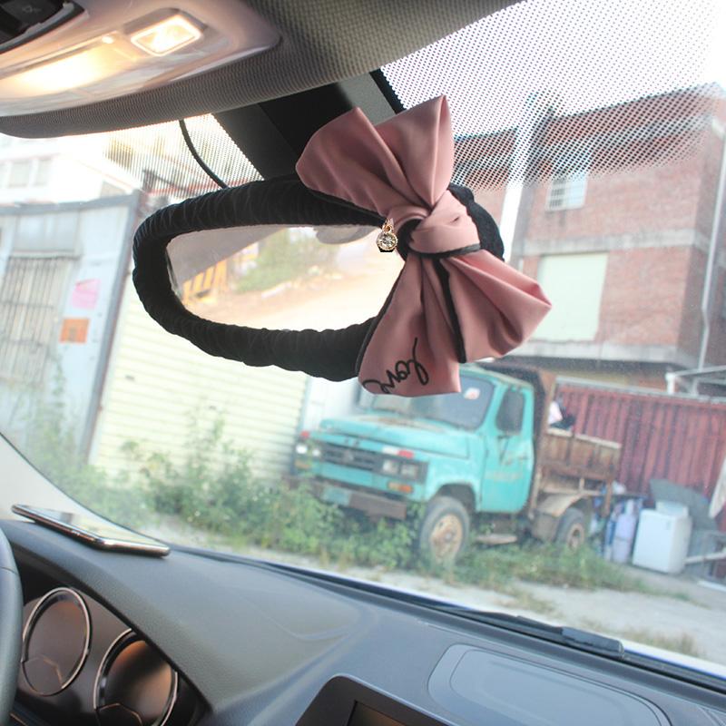 Cute Bowknot Universal Car Seat Headrest Neck Pillow Rhinestones Supplies Auto Waist Support Car Accessories Interior for Women