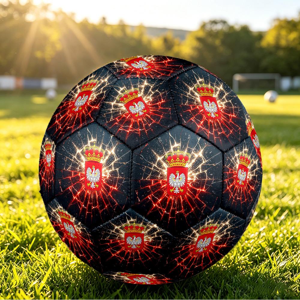Poland Football Printed Size 5 Soccer Ball Wear Resistant Standard Adult Training Football Fan Gift for Indoor Outdoor Match Sports