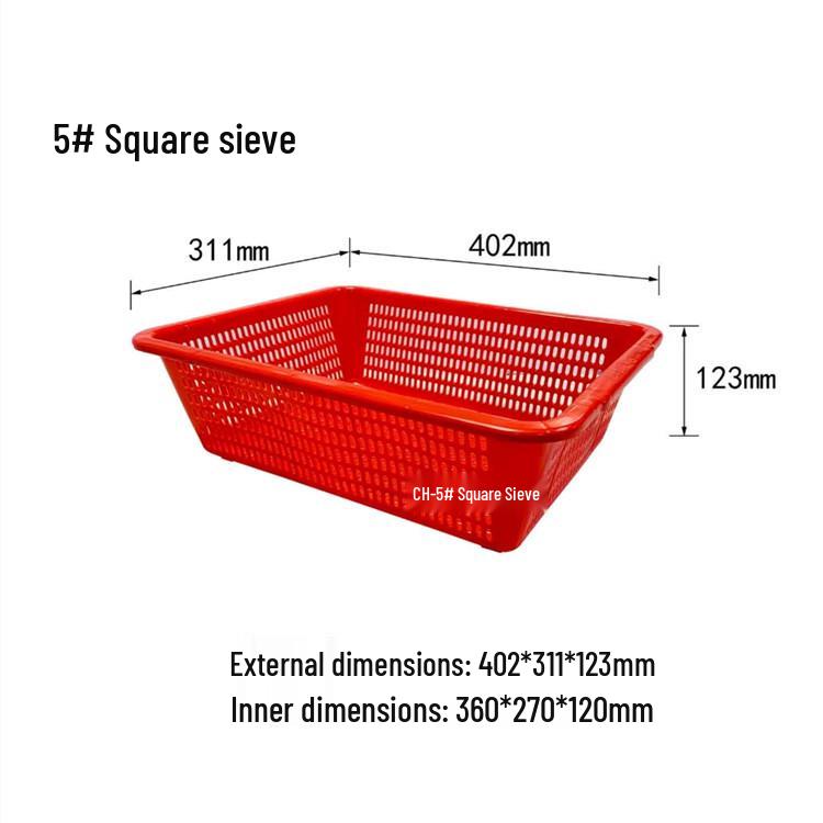 Sturdy Square Plastic Sorting and Draining Basket for E-commerce and Warehouse