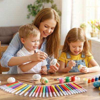 DIY Osterbemalungs-Ei-Set für Familientreffen - Eltern-Kind-Partyspiel & Dekorationswerkzeuge