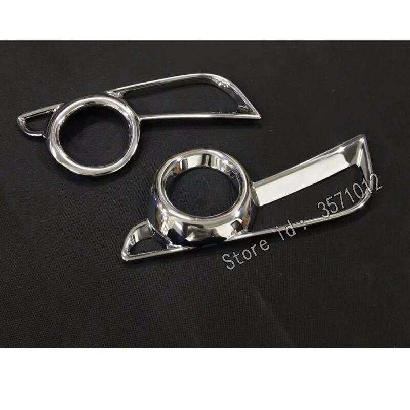 Car Body Front Fog Light Lamp Detector Frame Stick ABS Chrome Cover Trim For Toyota Highlander 2015 2016 2017 2018