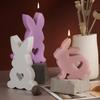 3D Heart Rabbit Silicone Mold DIY Animal Aromatherapy Candle Gypsum Soap Mold Home Decorations Exploy Resin Molud Craft