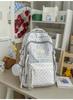 Schoolbag healing department blue and white plaid full of vitality schoolbag Korean ins college style junior high school girls sweet backpack