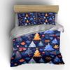 Christmas Ornaments with Merry Christmas Text Bedding Set (1 Duvet Cover, 2 Pillowcases, Duvet Not Included)