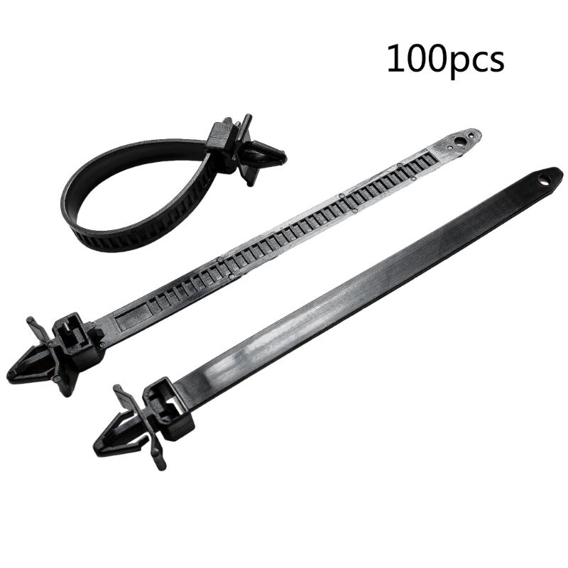 100 sztuk Push Mount Winged Cable Ties Harness Straps Szybkozłączne zarządzanie przewodami do łączenia podwozia i nadwozia samochodu