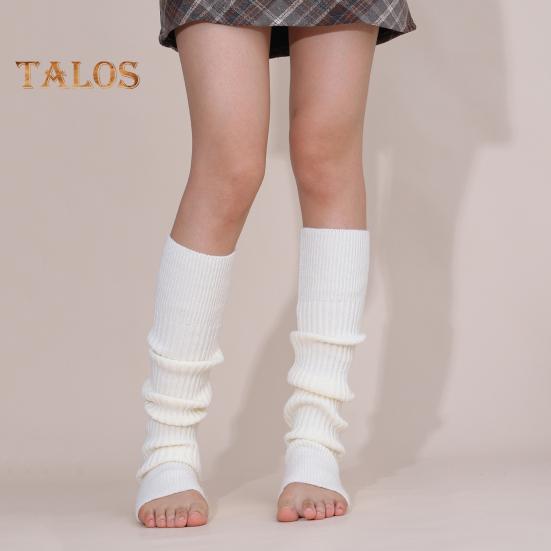 1 Pereche Jambiere de Iarnă Calde Tricotate cu Coaste Benzi Potrivire Elastică Șosete Tricotate pentru Gambă cu Orificiu pentru Călcâi Accesorii Anii '80 pentru Petrecere Sport Yoga Dans