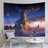 Fantasy Cartoon Castle Tapestry Seaside Reef Tapestry Land and Ocean Tapestry Living Room Dorm Bedroom Decoration Tapestries