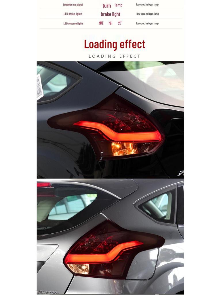 15-18 Ford Focus Hatchback LED Rear Tail Lights with Turn Signals and Daytime Running Lights