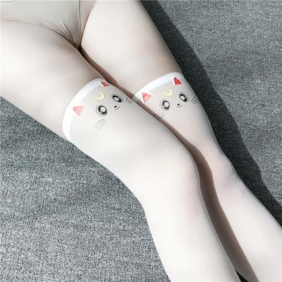 Kawaii Cute Girly Style Print Cartoon Stockings Black Silk Two-dimensional Anime Cos