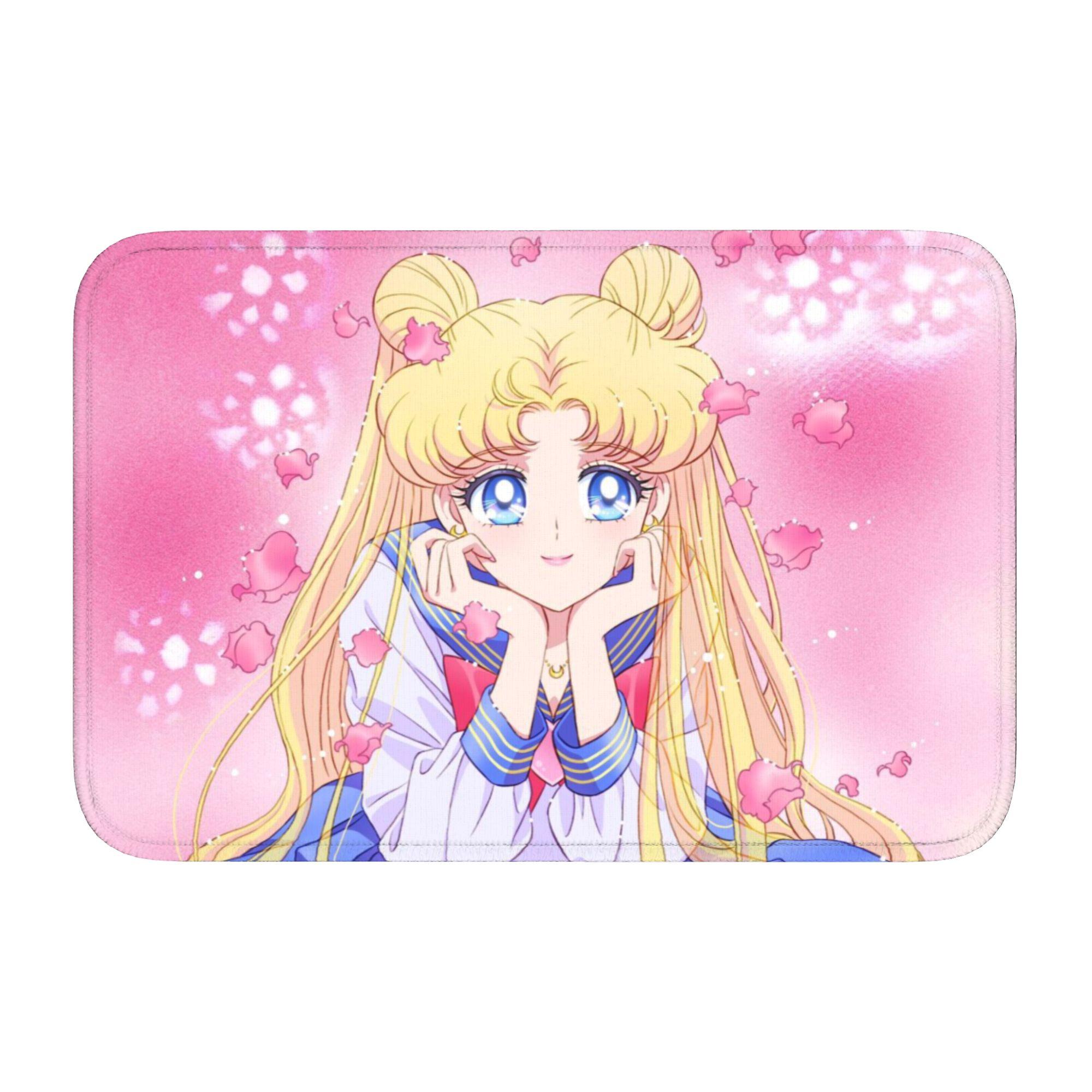 

Sailors Moons Cute Cartoon Doormat Anti-Slip Entrance Welcome Kitchen Bathroom Floor Door Mat Toilet Living Room Carpet Rug 60cm x 90cm