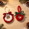 Festive Decor Pendant Mini Christmas Wreath Ornament, Miniature Artificial with Bow, Holiday Hanging Ornaments Pinecone, Xmas Tree for Party