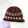 New Wool Beanie Hat for Women in Autumn and Winter Small Fair Island Split Knitted Hat Simple Temperament Warm and Piled Hat