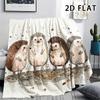 1Pc Watercolor Hedgehog Print Flannel Blanket,High quality Comfortable for All Seasons,Home Decor,Warmth and Comfort,Perfect for Christmas Gifts