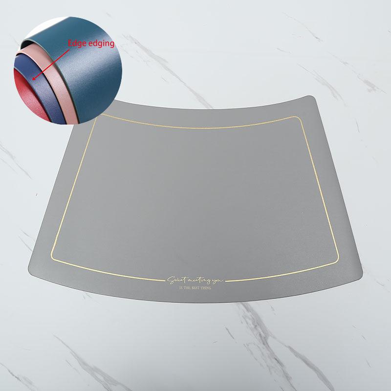 Scalloped Leather Placemat Table Mat Oil-Water-Proof And Heat-Insulating Household PU Table Coasters Kitchen Device Sets
