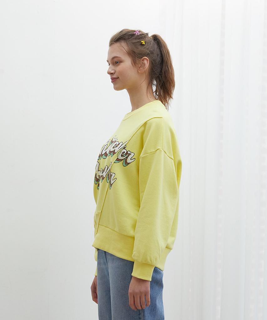 NEAR&DEAR Front Split Detail Sweetie T-Shirt Yellow