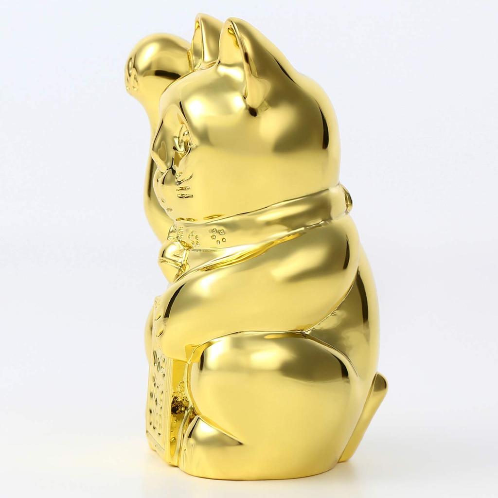 Usaya Original Design In Gold or Heavyweight Maneki-neko (Lucky Cat) Platinum, (Gold)