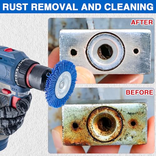 Nylon grinding brush 9-piece set, including wheel brush and cup brush, paint and rust removal cleaning brush for electric drill