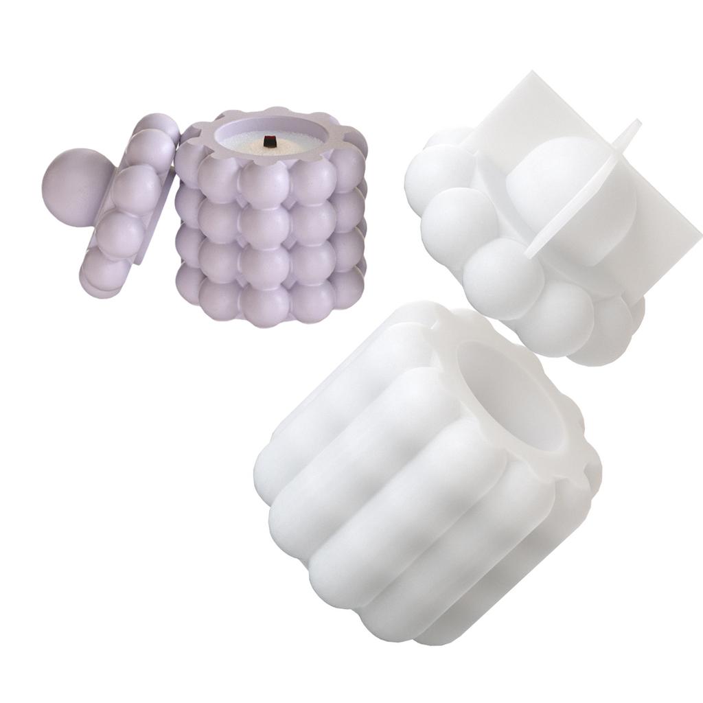 Silicone Decorative Tins Mould Round Shape Storage Box Molds Silicone Texture for Crafting Distinctive Pen Holder