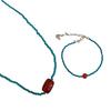 Adjustable Multistrand Beads Jewelry Set Necklace Bracelet Set Women Fashion Accessories Beaded Clavicle Chain for Daily