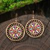 Orecchini Smaltati Colorati Etnici Retrò Bohemien da Donna Boho Fiore Vuoto Geometrico Rotondo Vintage Pendenti Gioielli Regalo