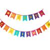 Colorful Non-woven Christmas & Birthday Mermaid Tail Banner with Five-pointed Felt Stars