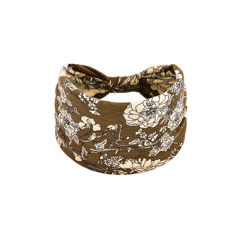 Women's Paisley Sport Yoga Headband - Sweat-Absorbing, Elastic Cotton, Bohemian Style