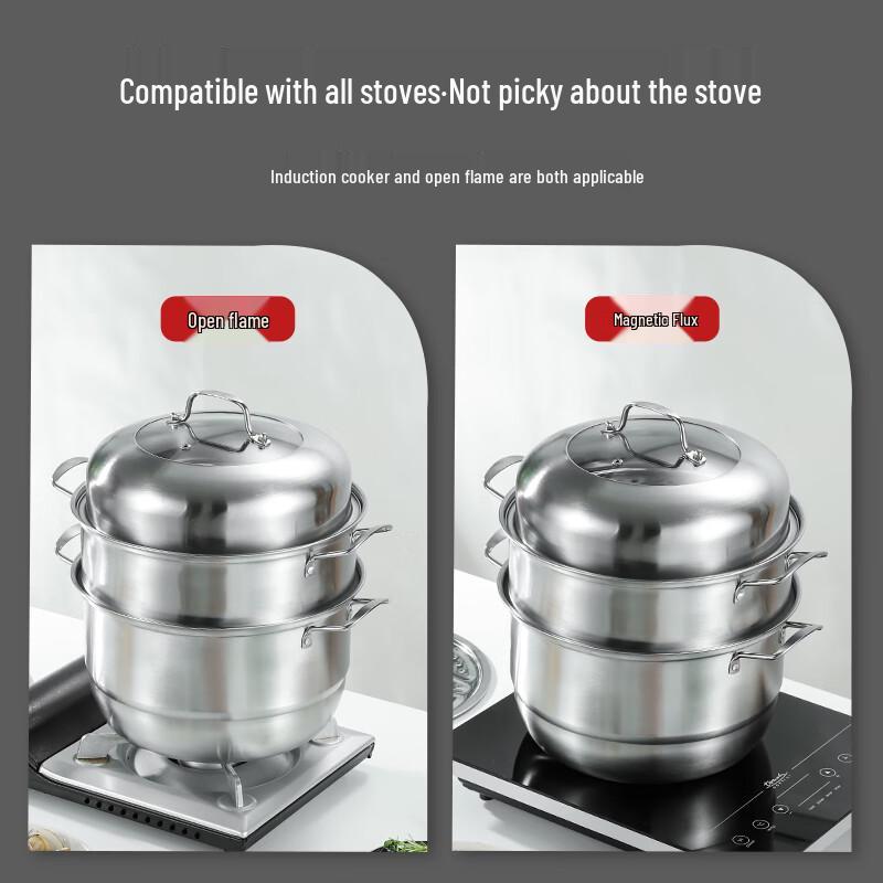 Aiyiyaoxuan 3-lagiger Dampfkochtopf aus Edelstahl