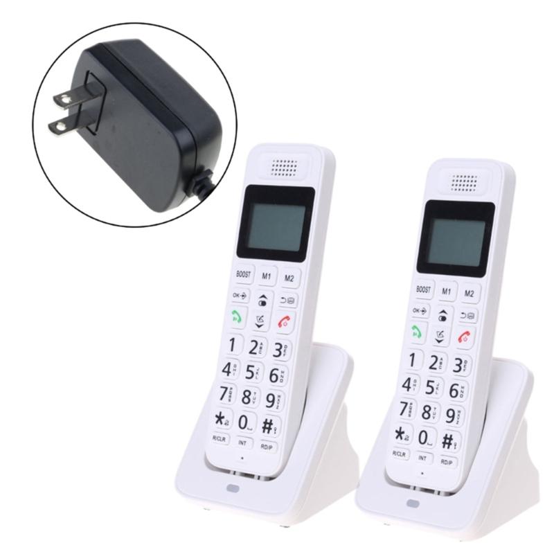 1Set Home Telephone 2 Handset Cordless Phone with Large LCD Display and Quick Dialing Function Efficient Communication