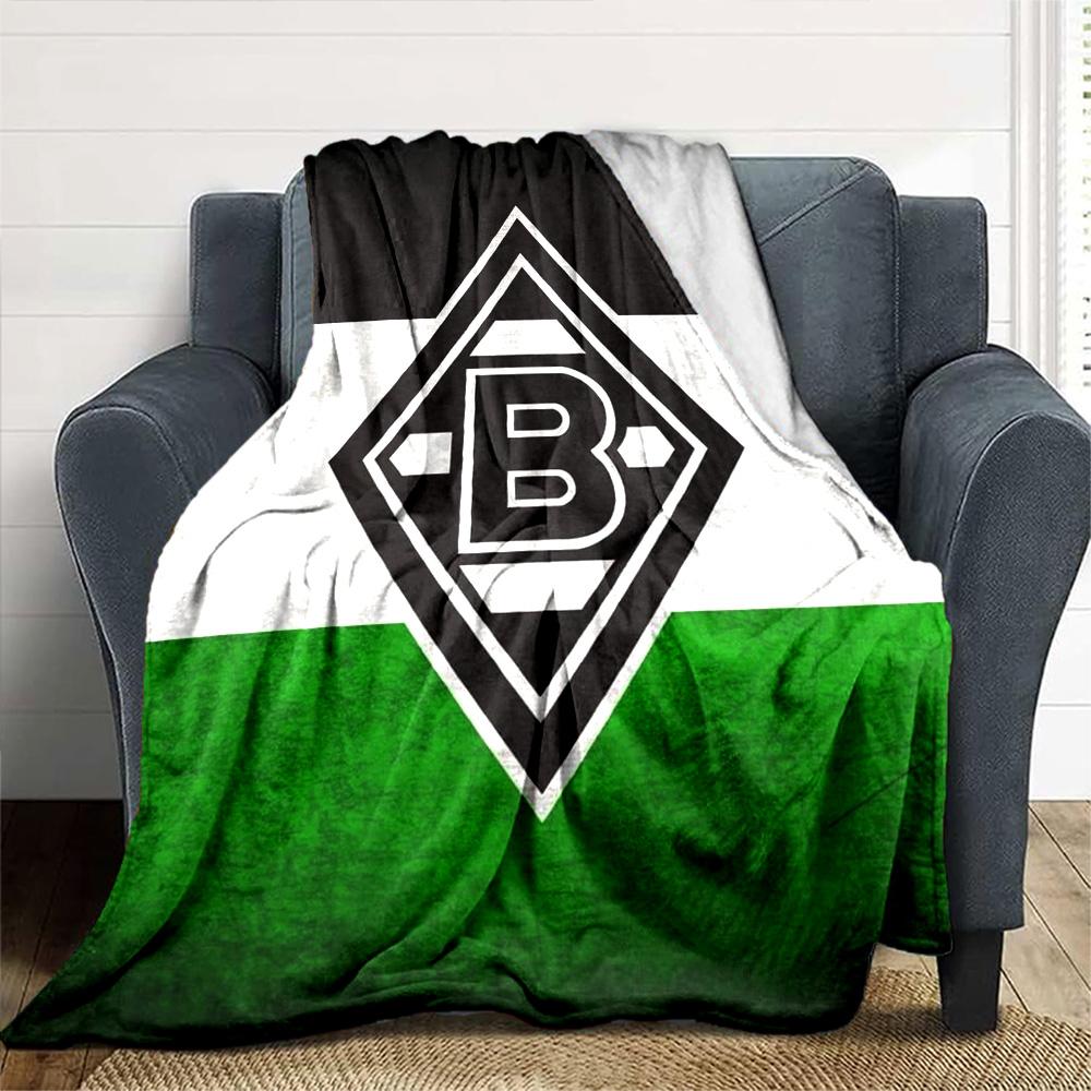 Borussia Mönchengladbach Flaggen-Logo Flanell-Kuscheldecke, Weiche Leichte Decke, Fußballfan Heimdekoration Geschenk