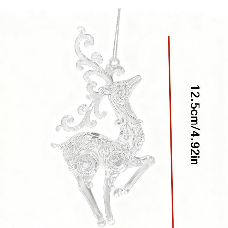 2/3 Pieces of Acrylic Deer-Shaped Ornaments, Two Styles To Choose From, Christmas Creative Deer-Shaped Pendants, Realistic Transparent Hangin