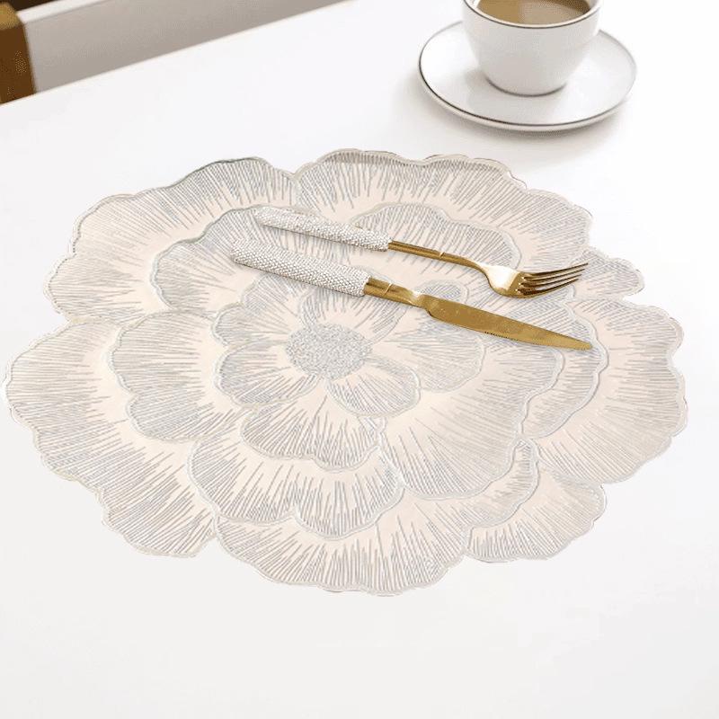 

Салфетка под приборы в скандинавском стиле «Пион»: Термостойкий, Маслостойкий ПВХ Коврик на Стол и Подставка