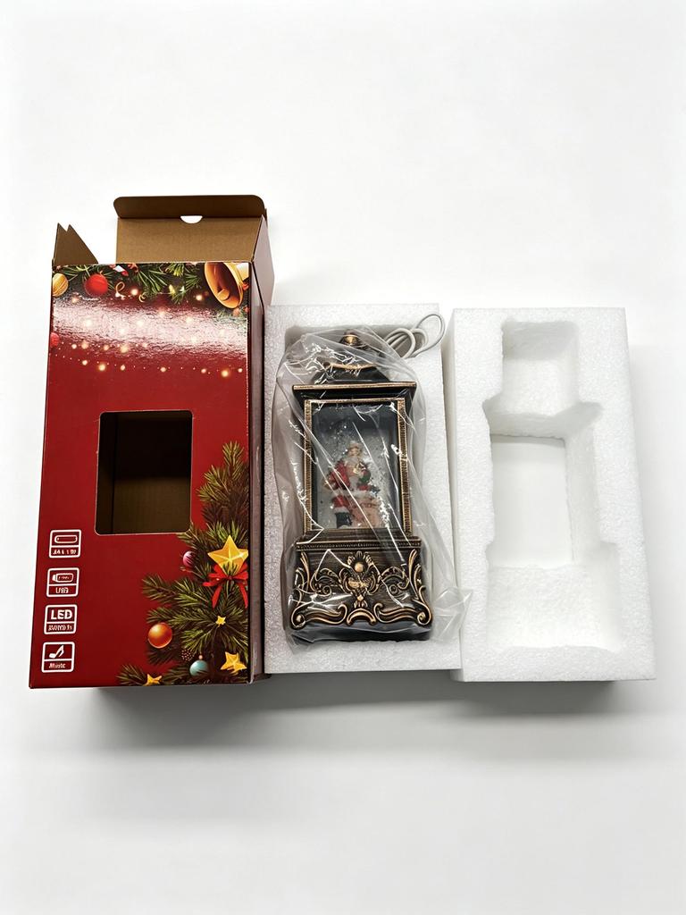 Vintage Musical Snow Globe Santa Night Light - Christmas Gift Ornament